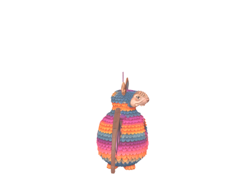Colorful 3D Halloween Bat Piata Model with Candy Slot and String Hanger for Games Modèle 3D