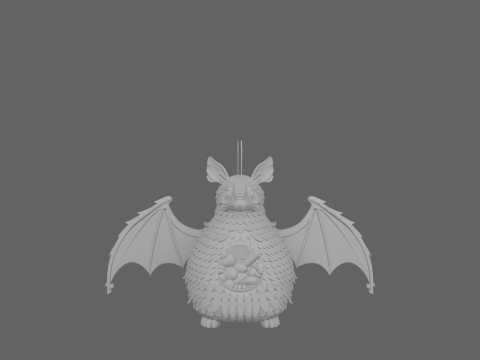 Colorful 3D Halloween Bat Piata Model with Candy Slot and String Hanger for Games Modèle 3D