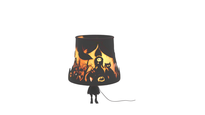 Halloween Shadow Lamp Shade For Games Model 3D .c4d .max .obj .3ds .fbx .stl .blend