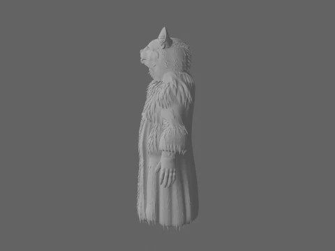 Capa con capucha de piel de hombre lobo detallada en 3D con cierres de garra y ribete de cuero Modelo 3D