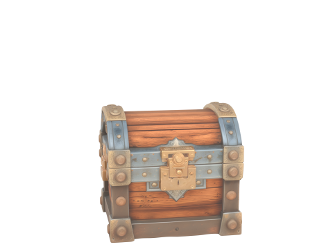 Exquisite Goblin Treasure Chest with Overflowing Gold Coins and Mysterious Rune Carvings Modello 3D