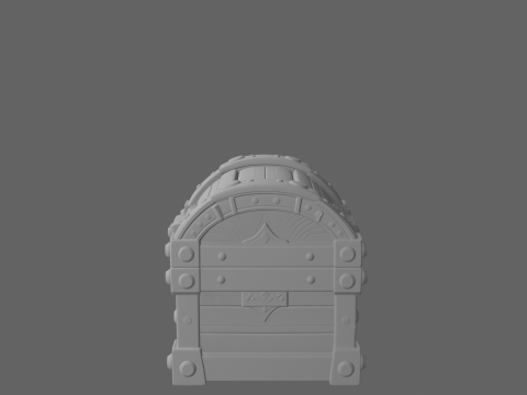 Exquisite Goblin Treasure Chest with Overflowing Gold Coins and Mysterious Rune Carvings 3D Model
