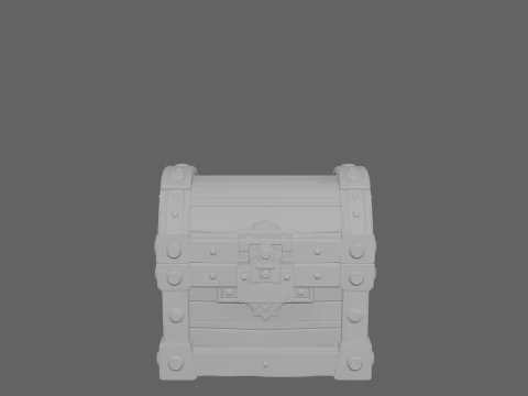 Exquisite Goblin Treasure Chest with Overflowing Gold Coins and Mysterious Rune Carvings 3D Model