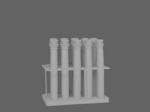 Vibrant 3D Vampire Blood Vial Set with Red Liquid Cork Stoppers and Glass Rack Model 3D