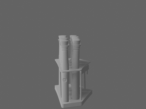 Vibrant 3D Vampire Blood Vial Set with Red Liquid Cork Stoppers and Glass Rack Model 3D