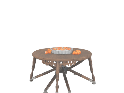 3D Render Detailed Folding Treat Table with Spider Legs and Candy Bowls Modèle 3D