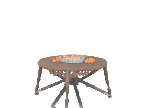 3D Render Detailed Folding Treat Table with Spider Legs and Candy Bowls 3D Model