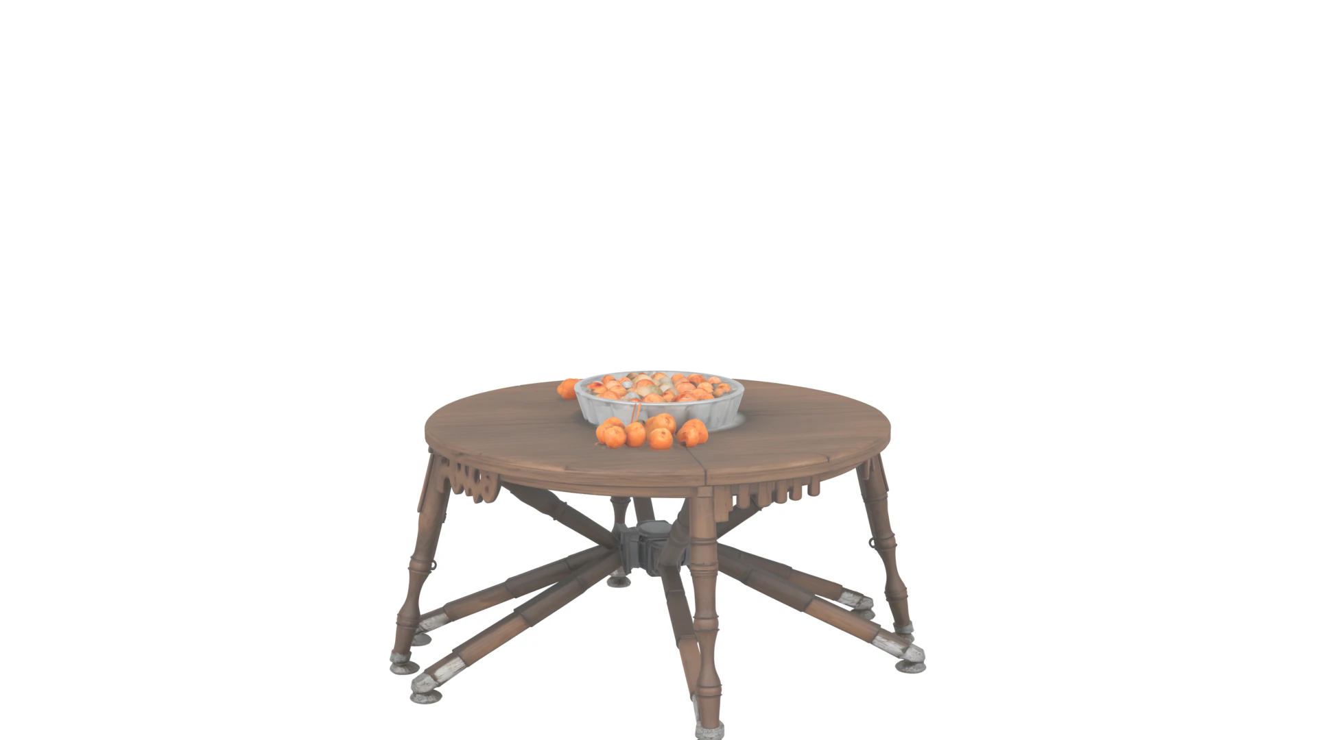 3D Render Detailed Folding Treat Table with Spider Legs and Candy Bowls 3D Model .c4d .max .obj .3ds .fbx .stl .blend 