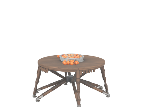 3D Render Detailed Folding Treat Table with Spider Legs and Candy Bowls Modelo 3D