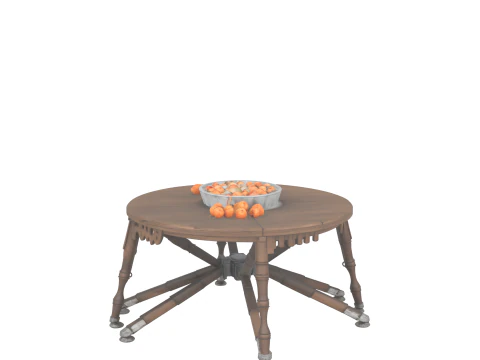 3D Render Detailed Folding Treat Table with Spider Legs and Candy Bowls 3D Model