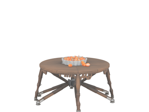 3D Render Detailed Folding Treat Table with Spider Legs and Candy Bowls Modèle 3D