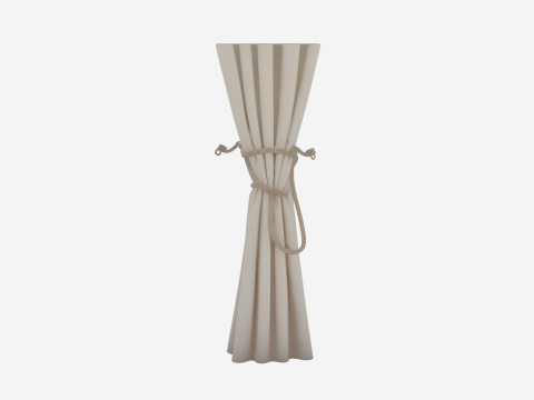 Exquisite 3D White Silk Curtain Tieback with Elegant Ghost Tassels Cord Wrap and Hook Ends Modello 3D