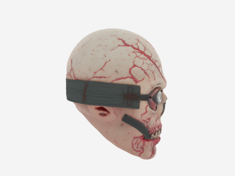 3D Detailed Zombie Eye Mask with Bulging Eyes and Vein Textures 3D Model