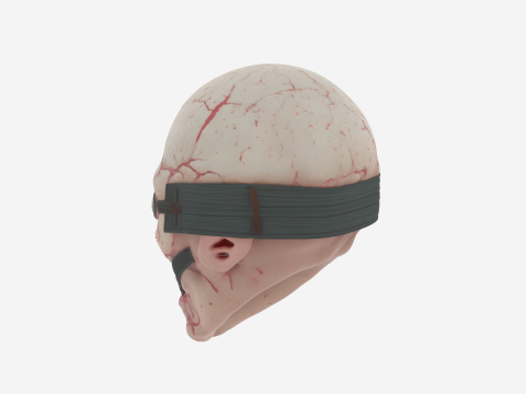 3D Detailed Zombie Eye Mask with Bulging Eyes and Vein Textures 3D Model