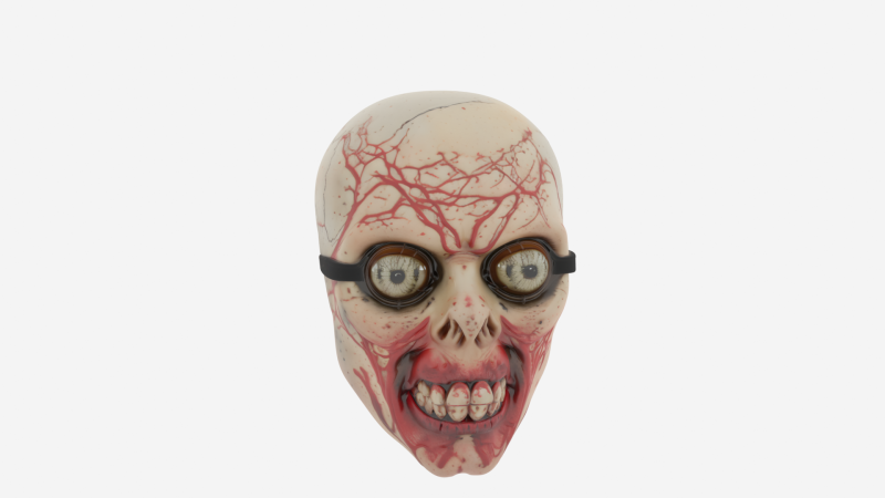 3D Gory Zombie Eye Mask with Bulging Veins and Elastic Band 3D Model .c4d .max .obj .3ds .fbx .stl .blend 