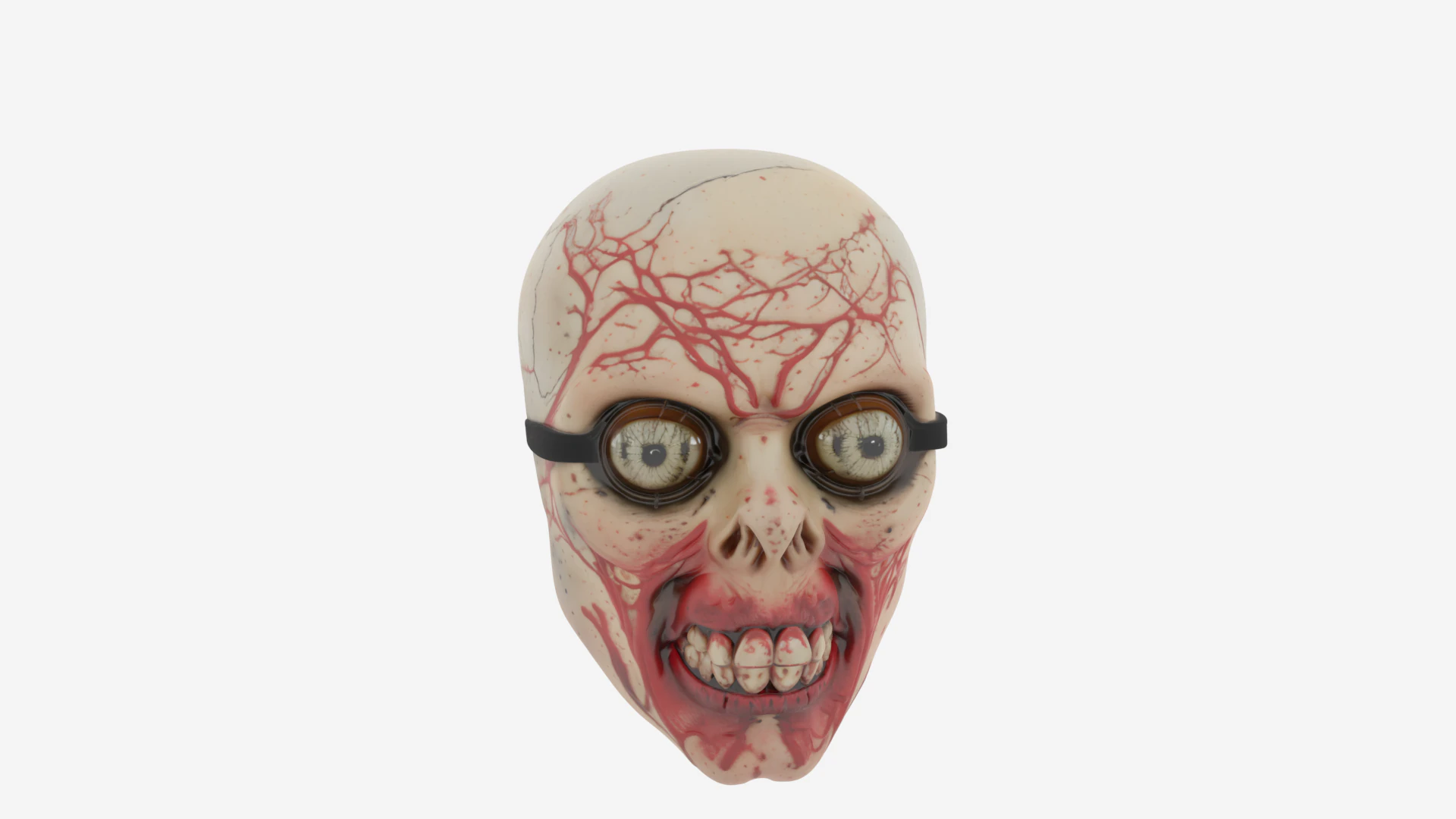 3D Gory Zombie Eye Mask with Bulging Veins and Elastic Band 3D Model .c4d .max .obj .3ds .fbx .stl .blend 
