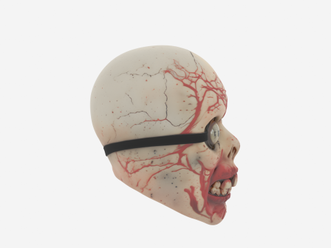 3D Gory Zombie Eye Mask with Bulging Veins and Elastic Band 3D Model