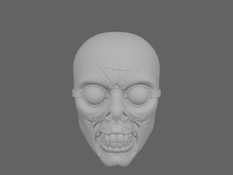 3D Gory Zombie Eye Mask with Bulging Veins and Elastic Band 3D Model