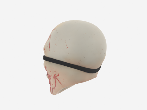 3D Gory Zombie Eye Mask with Bulging Veins and Elastic Band 3D Model