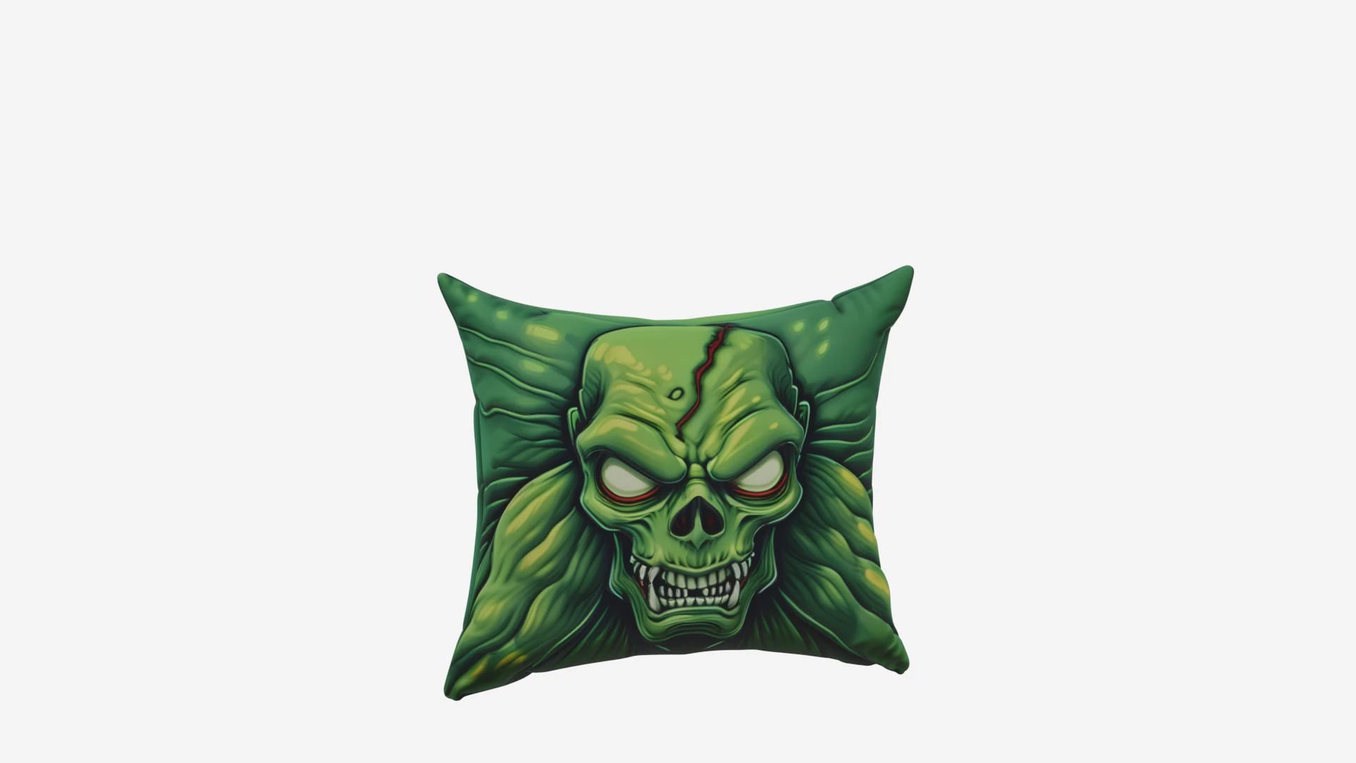 Premium of Detailed Zombie Embroidered Green Cotton Pillow Case 3D Model .c4d .max .obj .3ds .fbx .stl .blend 