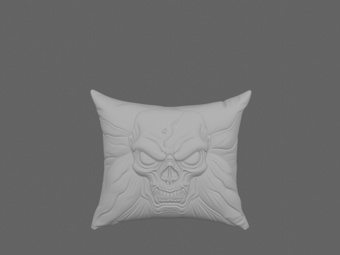 Premium de fronha de algodão verde bordado zumbi detalhado Modelo 3D