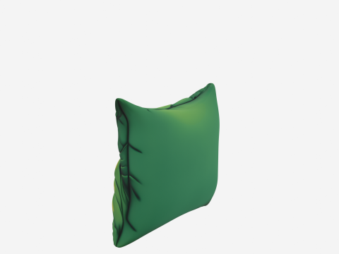 Premium de fronha de algodão verde bordado zumbi detalhado Modelo 3D