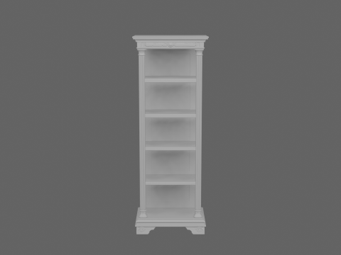Elegant Oak Mask Display Stand with Tiered Shelves and Velvet Lining Model 3D