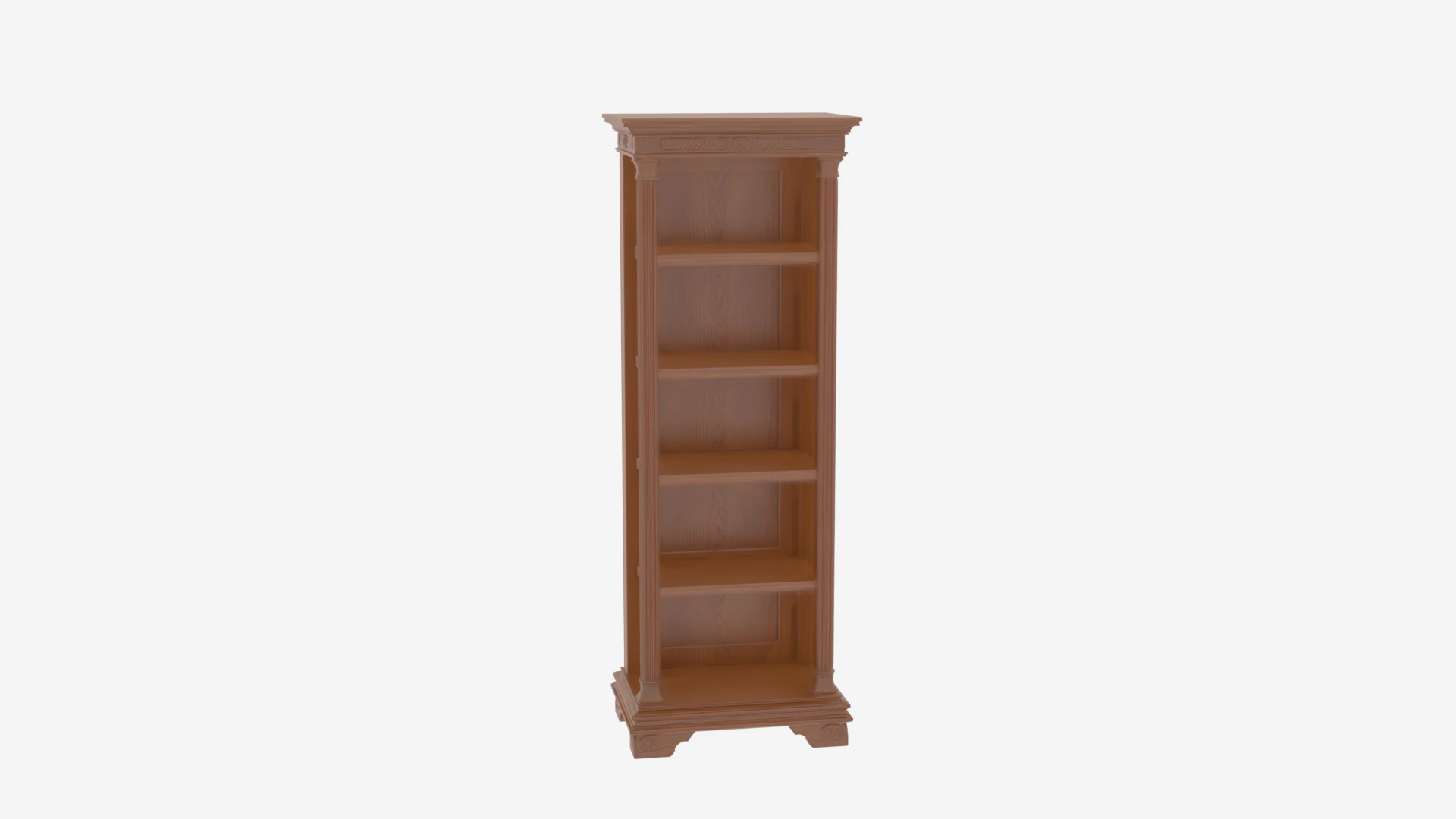 Elegant Oak Mask Display Stand with Tiered Shelves and Velvet Lining 3D Model .c4d .max .obj .3ds .fbx .stl .blend