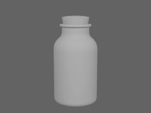 Intricate 3D Glass Apothecary Jar with Cork Lid and Herbs 3D Model