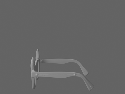 Vibrant 3D Devil Horn Eyewear Model with Glossy Red Frames and Tail Arms Modèle 3D