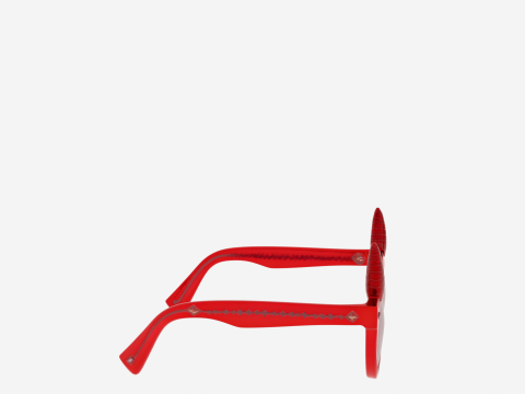 Vibrant 3D Devil Horn Eyewear Model with Glossy Red Frames and Tail Arms Modèle 3D
