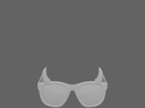 Vibrant 3D Devil Horn Eyewear Model with Glossy Red Frames and Tail Arms Modèle 3D