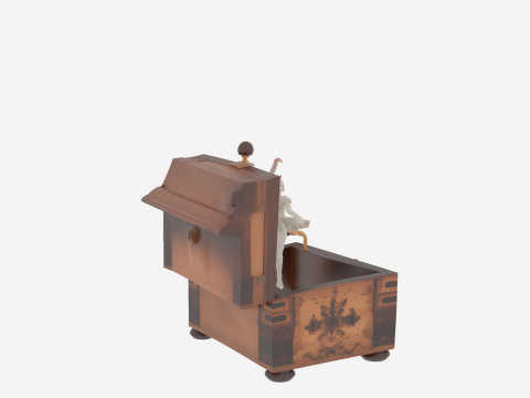 Ethereal Haunted Music Box with Ghostly Ballerina 3D Model