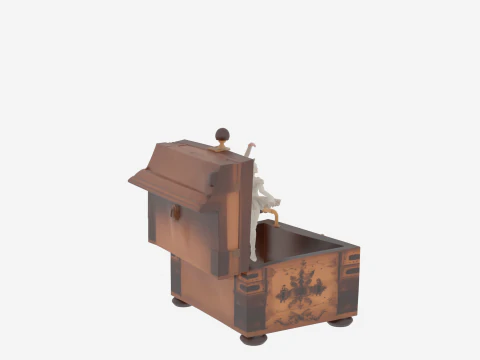 Ethereal Haunted Music Box with Ghostly Ballerina 3D Model
