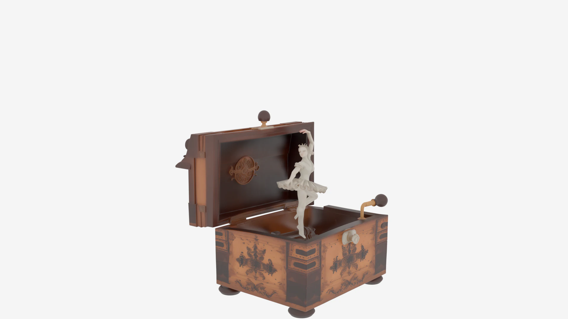 Ethereal Haunted Music Box with Ghostly Ballerina 3D Model .c4d .max .obj .3ds .fbx .stl .blend 