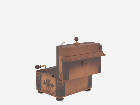 Ethereal Haunted Music Box with Ghostly Ballerina 3D Model