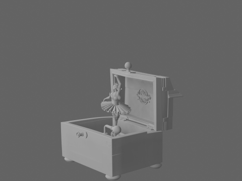Ethereal Haunted Music Box with Ghostly Ballerina 3D Model