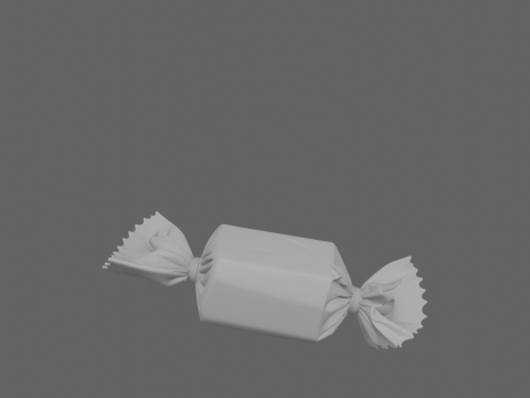 3D 详细万圣节糖果包装皱纹道具,具有光泽设计和箔内部 3D 模型