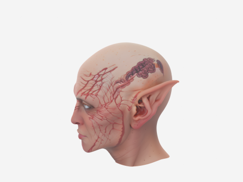 High-Quality 3D Goblin Ear Prosthetic with Skin Tone Foam and Clip Mechanism 3D Model