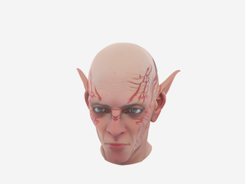 High-Quality 3D Goblin Ear Prosthetic with Skin Tone Foam and Clip Mechanism 3D 모델