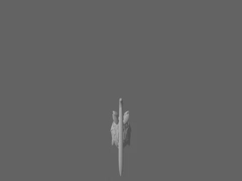 Magnificent Silver Enamel 3D Vampire Brooch with Intricate Bat Wings and Glowing Gem Eye Details 3D Model
