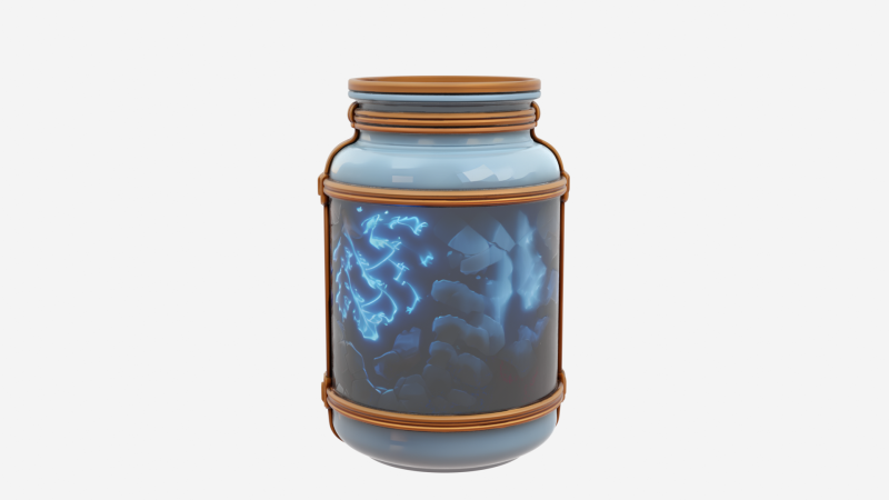 Vibrant 3D Scarecrow Button Jar with Four White Background Perspective Views Model 3D 模型 .c4d .max .obj .3ds .fbx .stl .blend