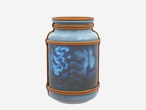 Vibrant 3D Scarecrow Button Jar with Four White Background Perspective Views Model 3D Модель