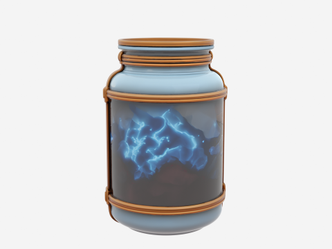 Vibrant 3D Scarecrow Button Jar with Four White Background Perspective Views Model 3D 模型