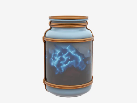 Vibrant 3D Scarecrow Button Jar with Four White Background Perspective Views Model 3D Model