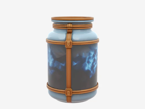 Vibrant 3D Scarecrow Button Jar with Four White Background Perspective Views Model 3D Model