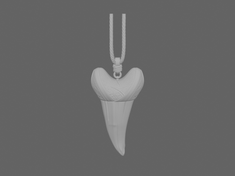 Detailed Ancient 3D Werewolf Fang Pendant with Bone Resin 3D Model