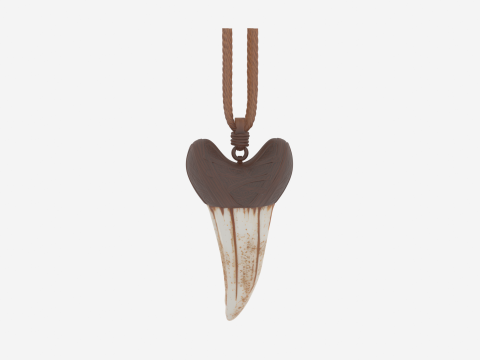 Detailed Ancient 3D Werewolf Fang Pendant with Bone Resin 3D Model
