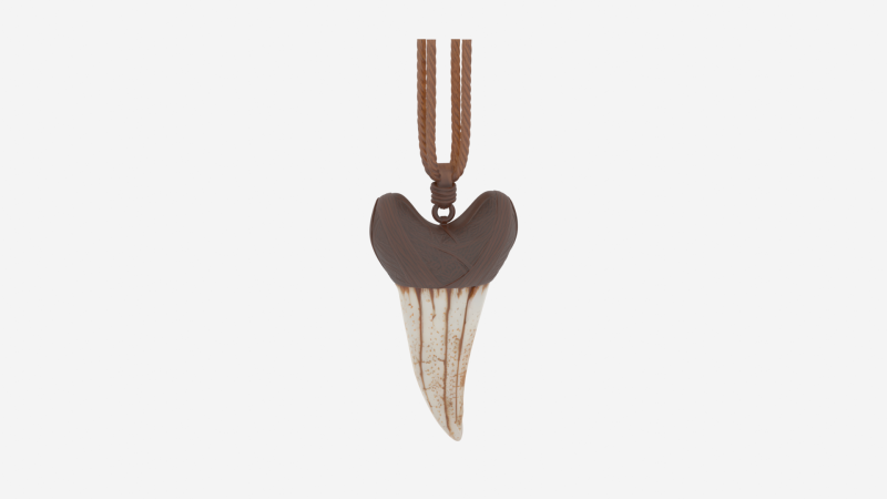 Detailed Ancient 3D Werewolf Fang Pendant with Bone Resin 3D Model .c4d .max .obj .3ds .fbx .stl .blend