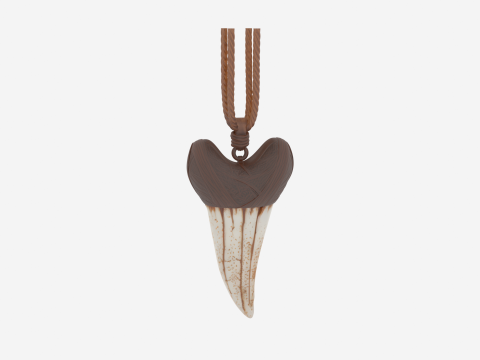 Detailed Ancient 3D Werewolf Fang Pendant with Bone Resin 3D 모델